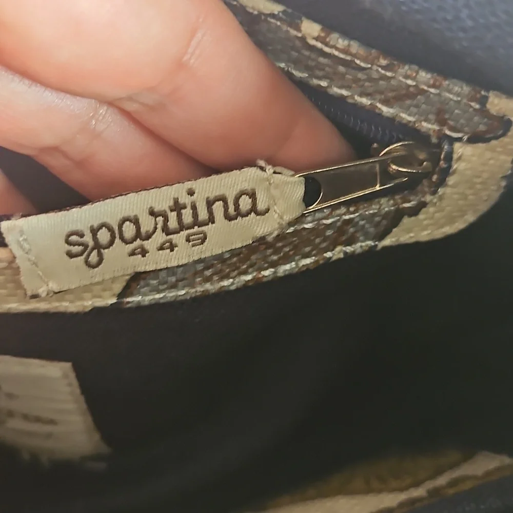 Spartina 449 Linen and leather Floral Shoulder bag